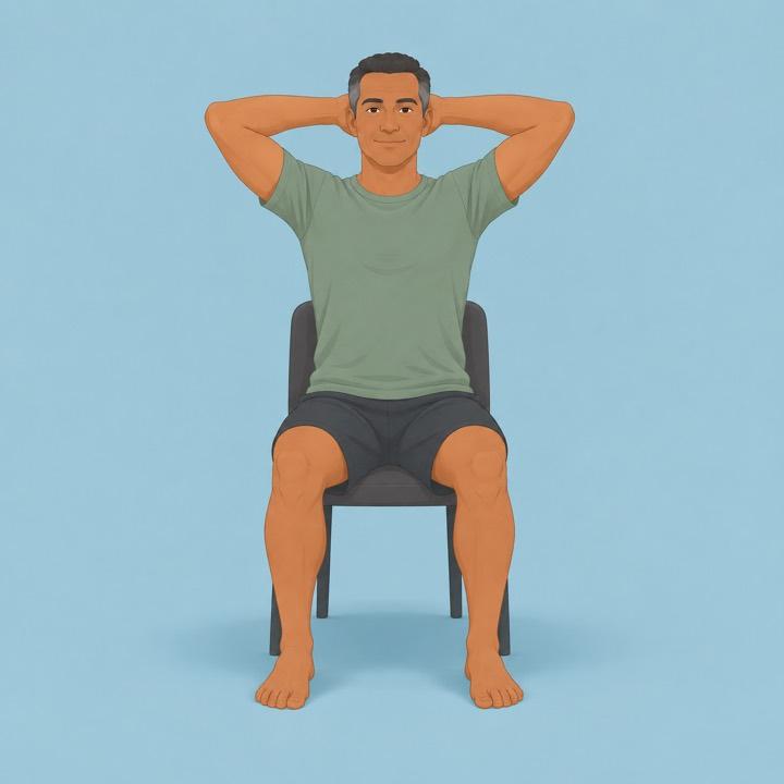 Chest opener seated illustration