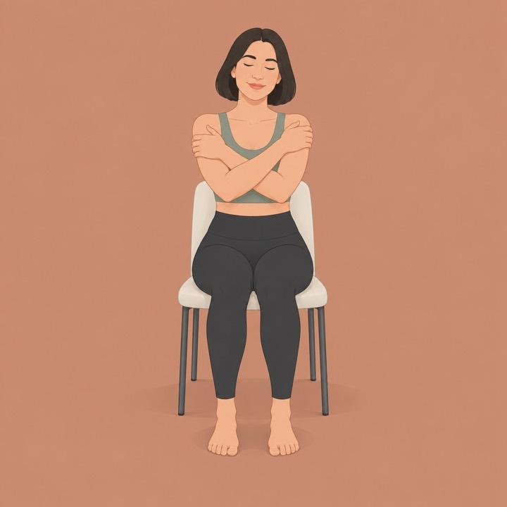 Hug pose seated illustration