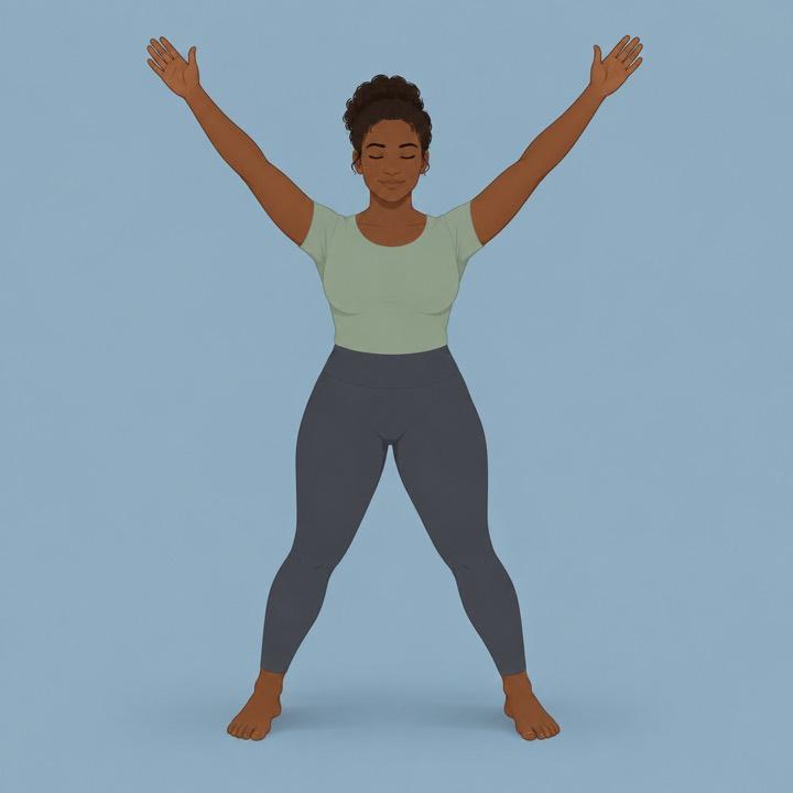Power pose arms up illustration