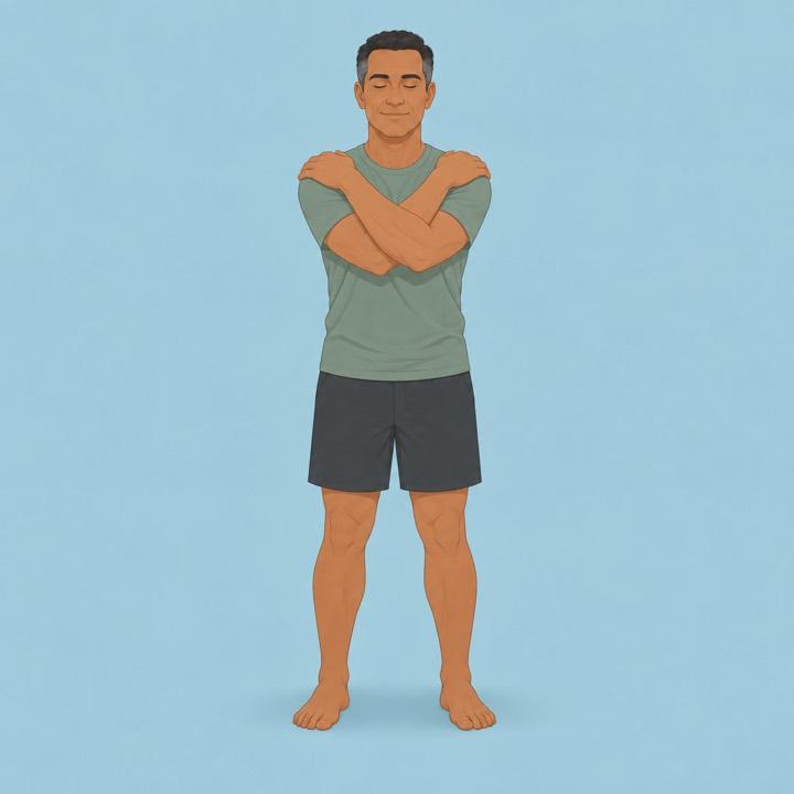 Hug pose standing illustration