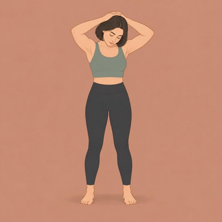 Neck flex push down illustration