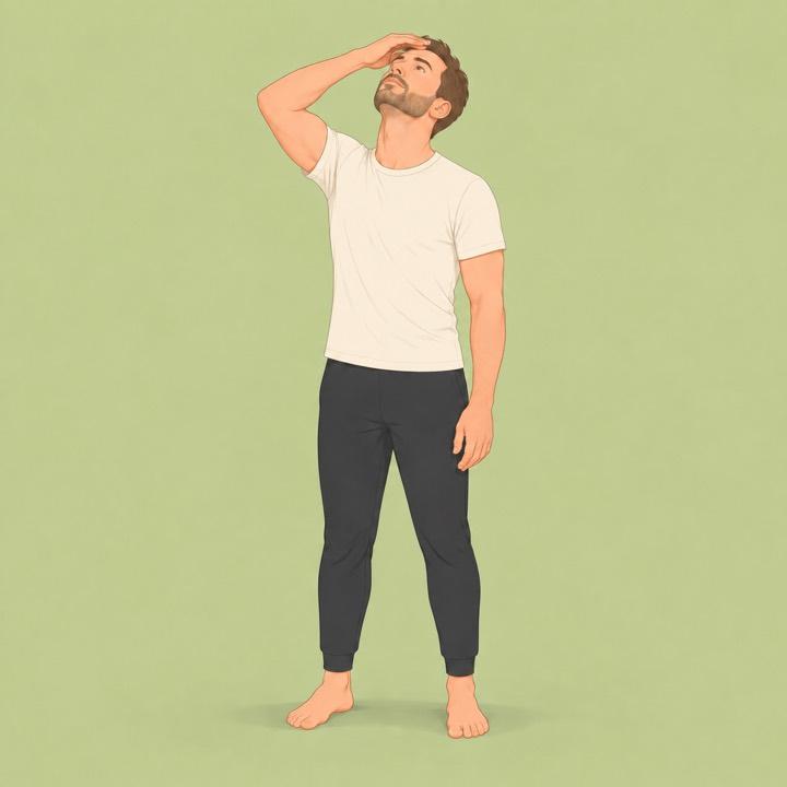 Neck flex push back illustration