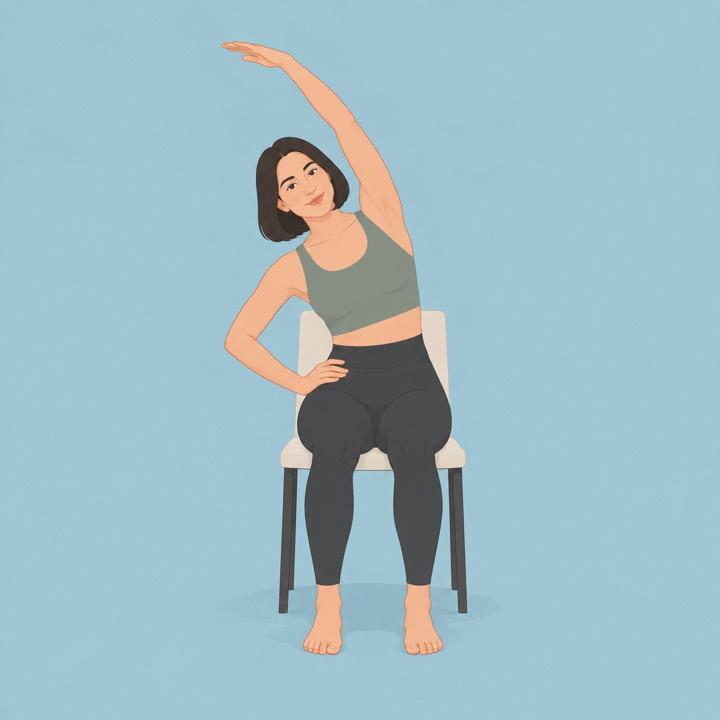 Side bend seated illustration