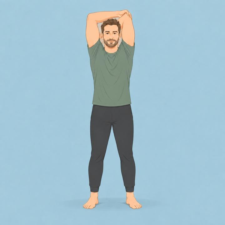 Overhead tricep standing illustration