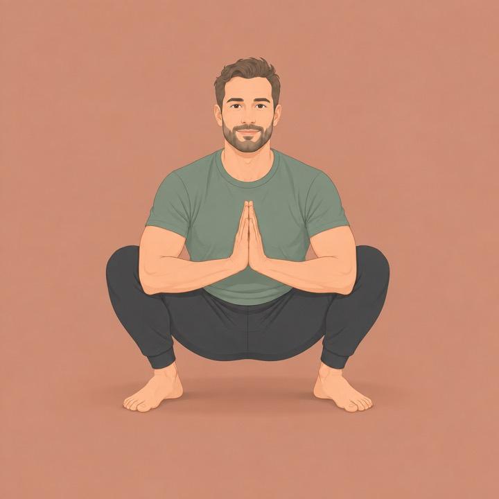 Squat stretch illustration