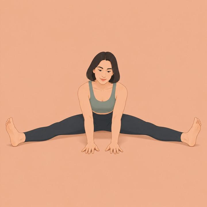 Seated straddle illustration