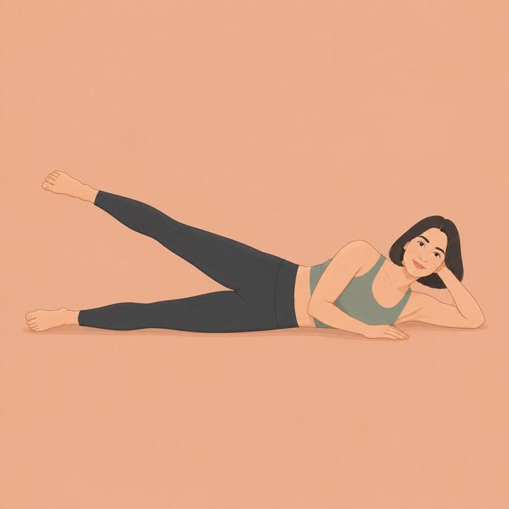 Lying side leg raise illustration