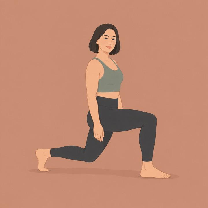 Split lunge hold illustration