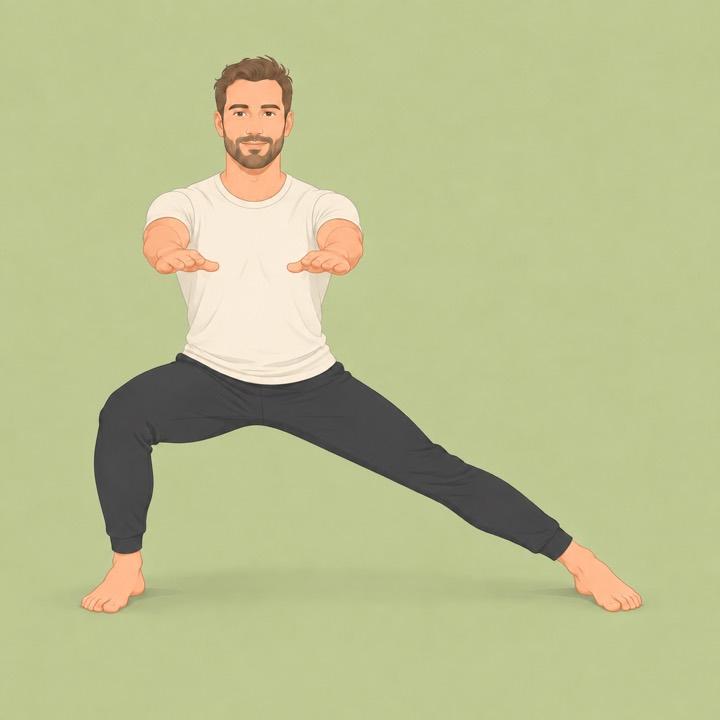 Side lunge hold illustration