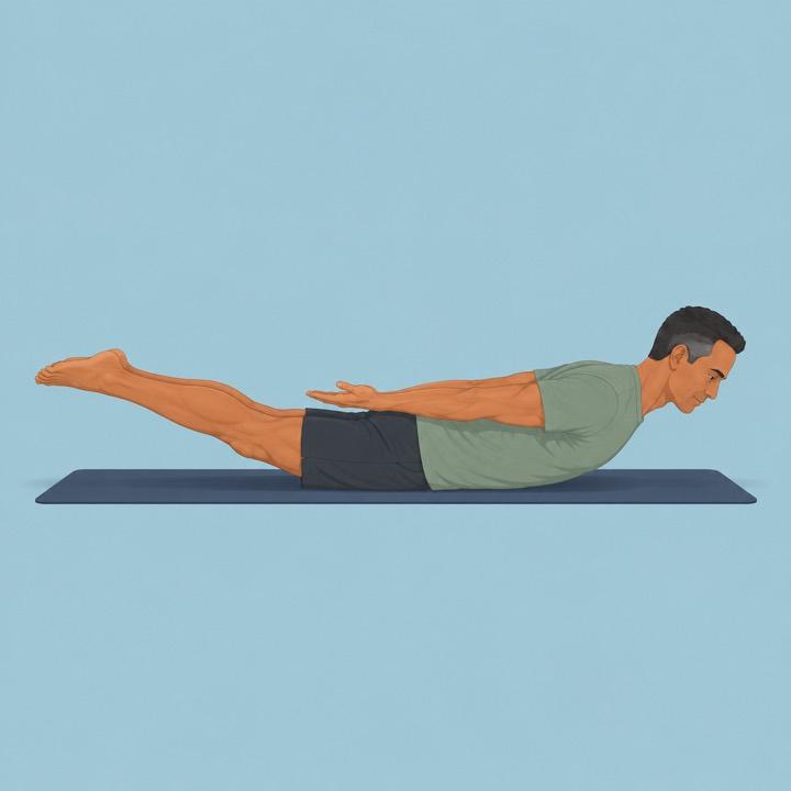 Locust pose illustration