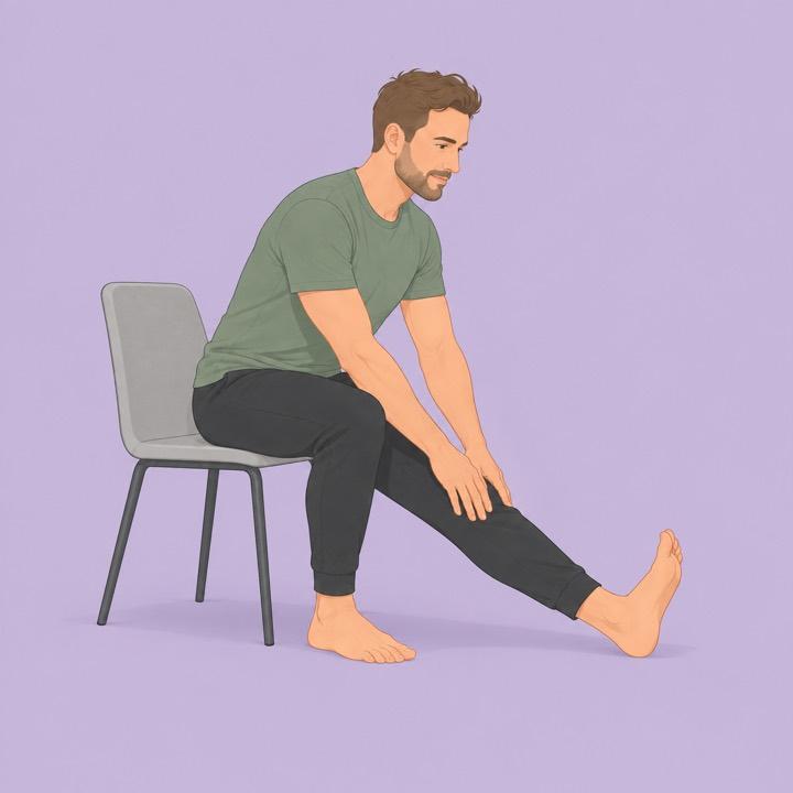 Seated hamstring illustrated pose