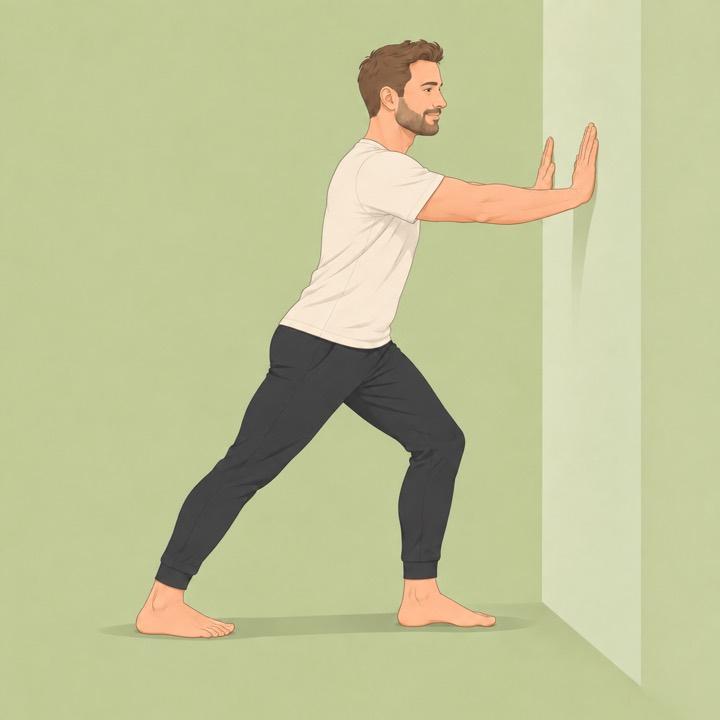 Leaning calf illustrated in the Stretchlet app