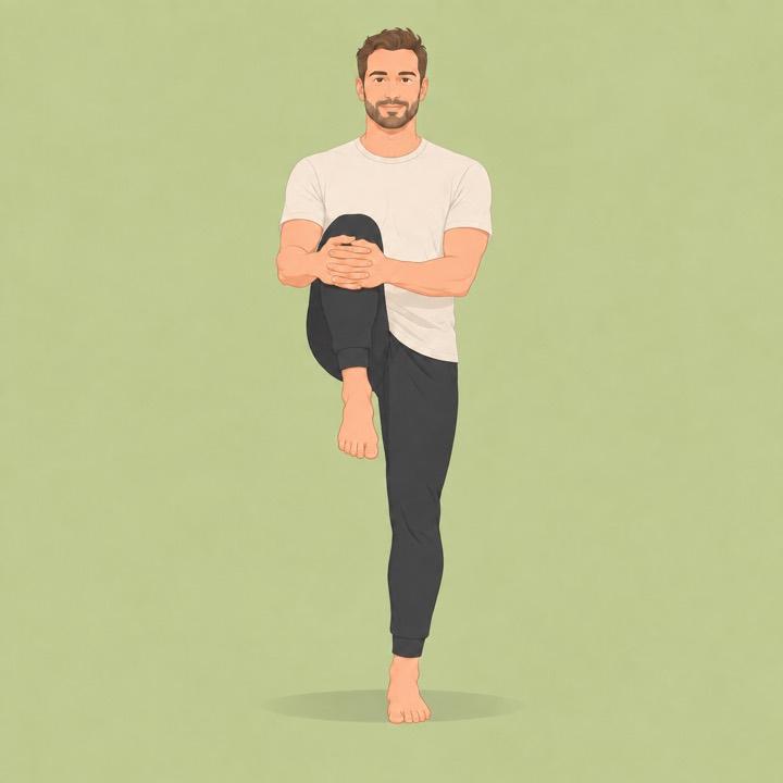 Knee hugs illustration