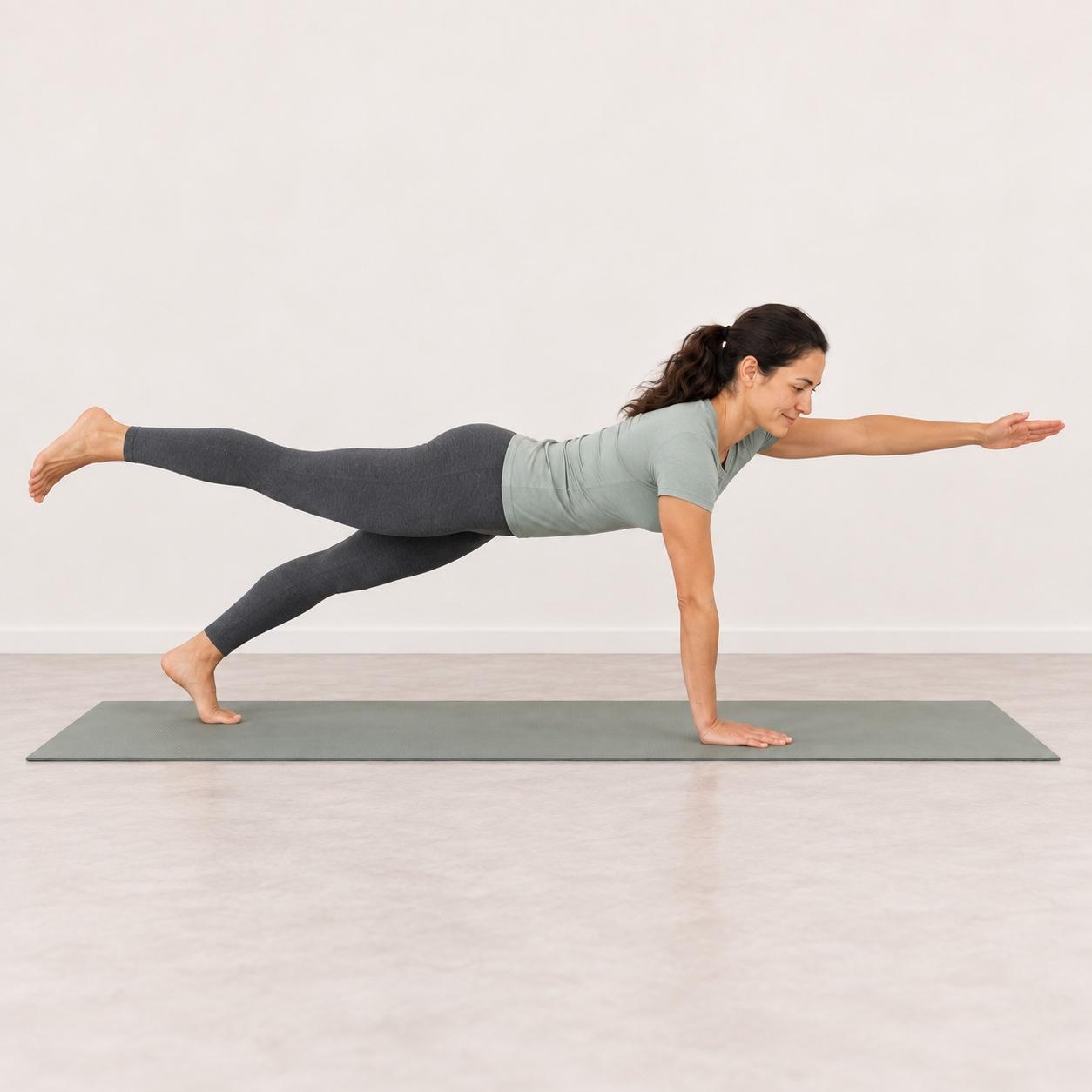 Bird dog plank illustrated pose