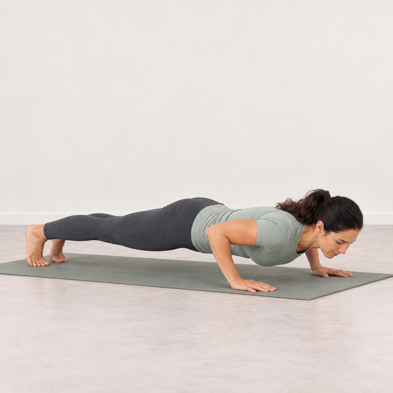 Push up hold illustrated pose