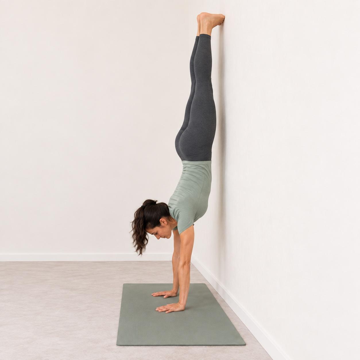 Wall handstand illustrated pose