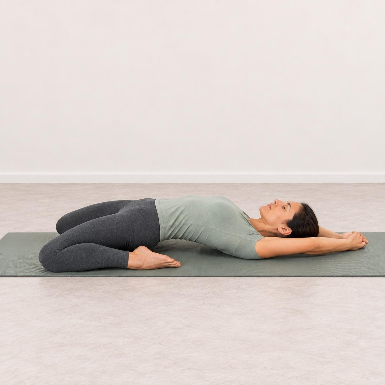 Saddle pose illustrated pose