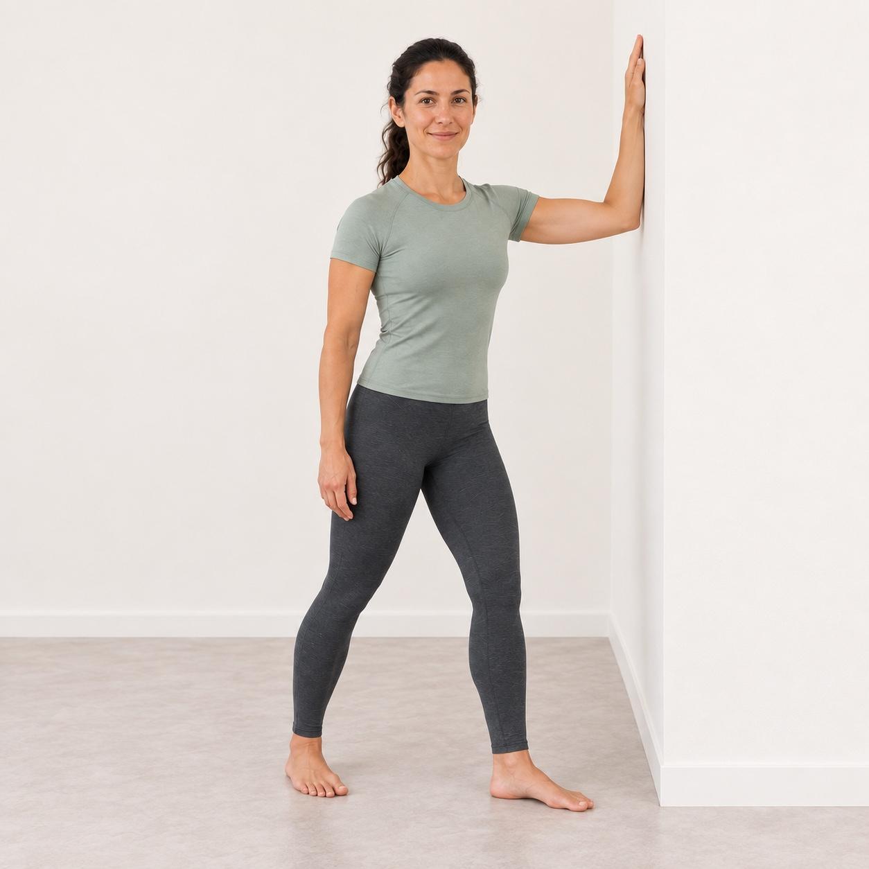 Wall pecs illustrated pose