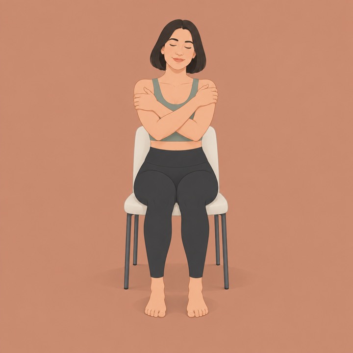 Illustration of Hug pose seated