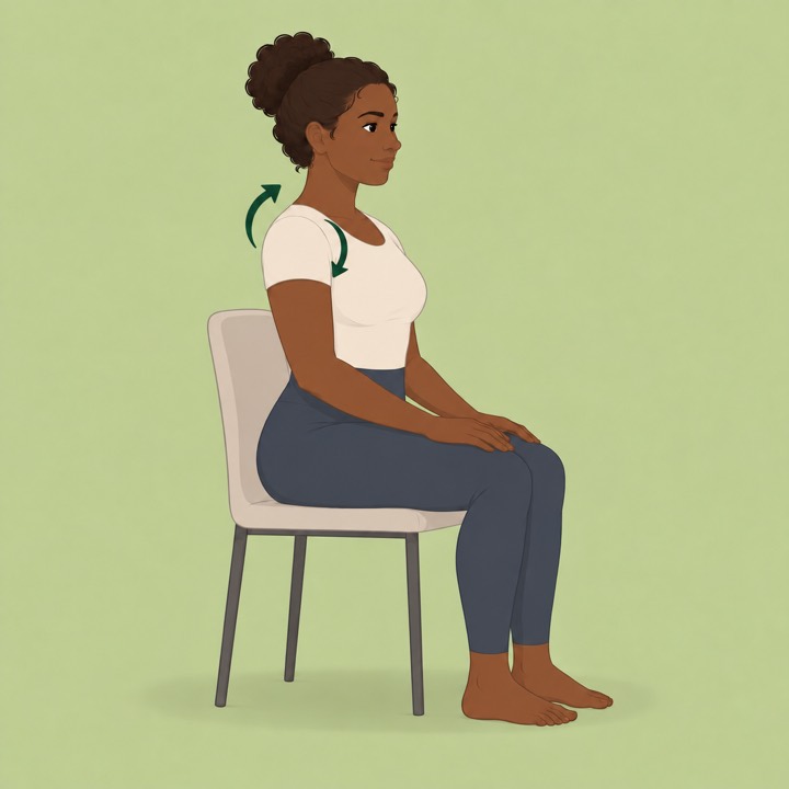 Illustration of Shoulder rolls seated