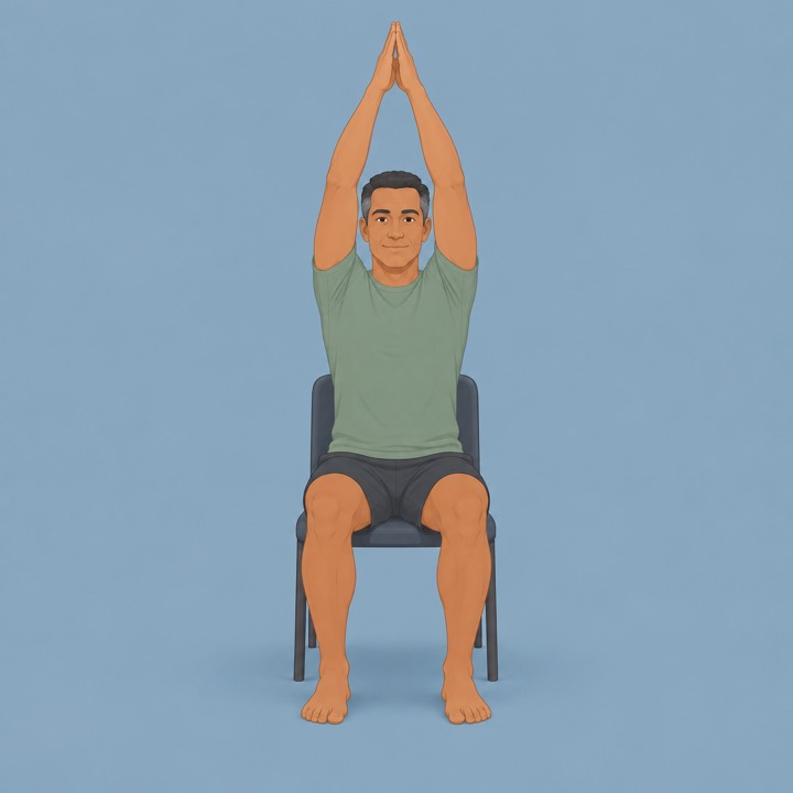 Illustration of Overhead reach seated