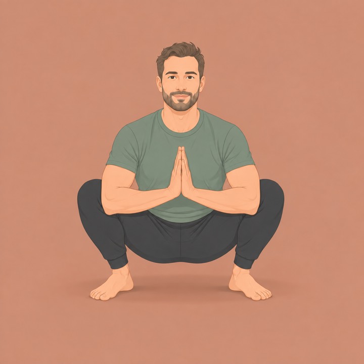 Illustration of Squat stretch