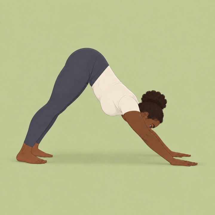 Illustration of Downward dog